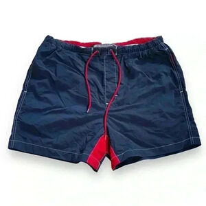 VTG Tommy Hilfiger Swimming  Beach Men Shorts Large Navy/ pockets Sporty Retro